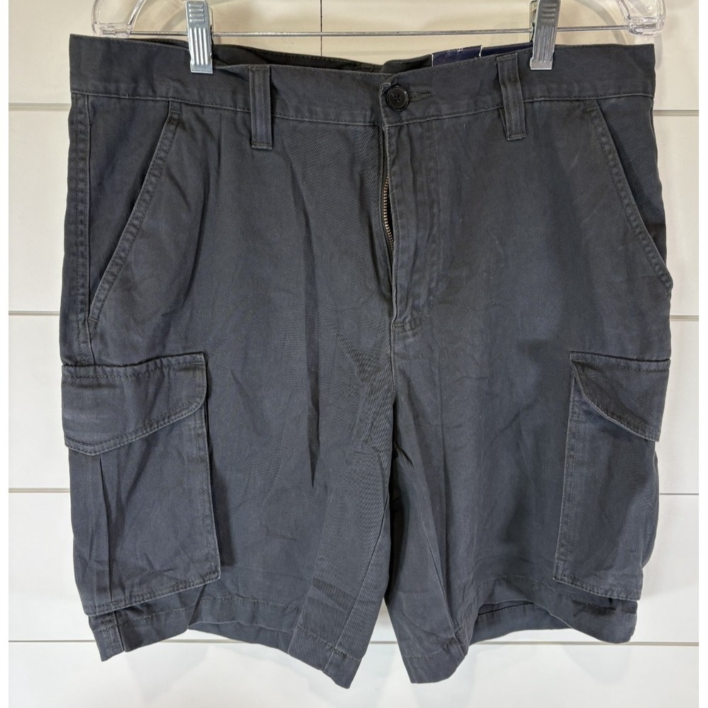 Croft & Barrow Men's Cargo Shorts 34 Navy Classic Twill Relaxed Fit Cotton NWT